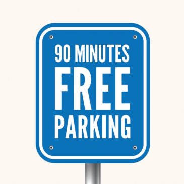 90 mins free parking